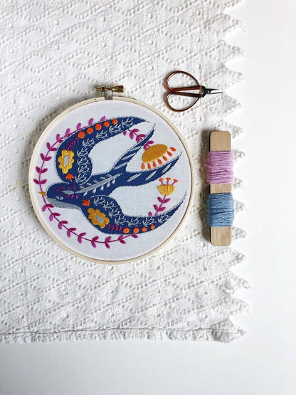 Rikrack Swallow Embroidery Kit