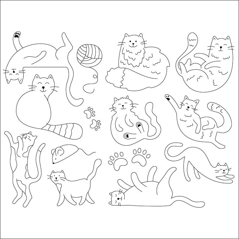 Hawthorn Handmade Curious Cats Stick & Stitch Embroidery Pack