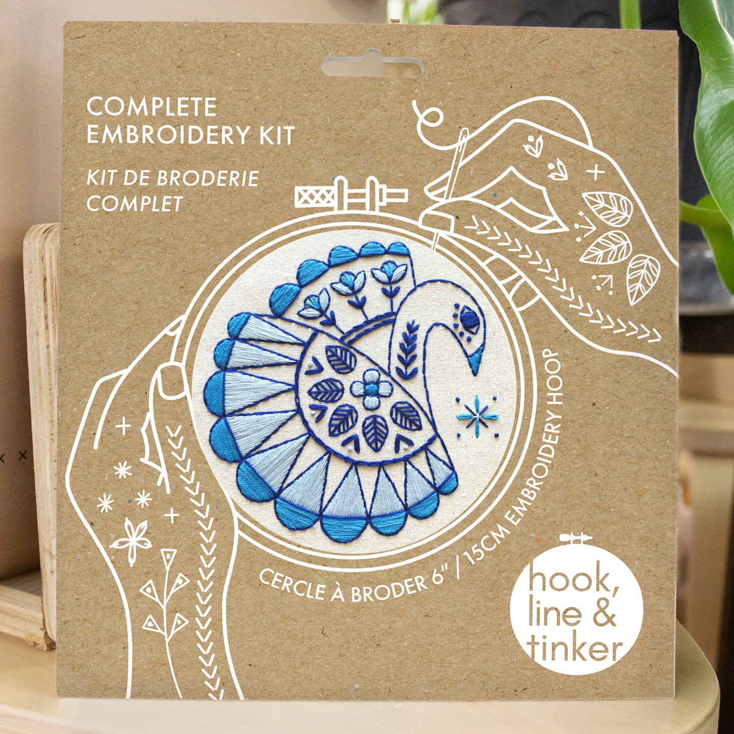 Hook, Line & Tinker Swan Swimming Complete Embroidery Kit