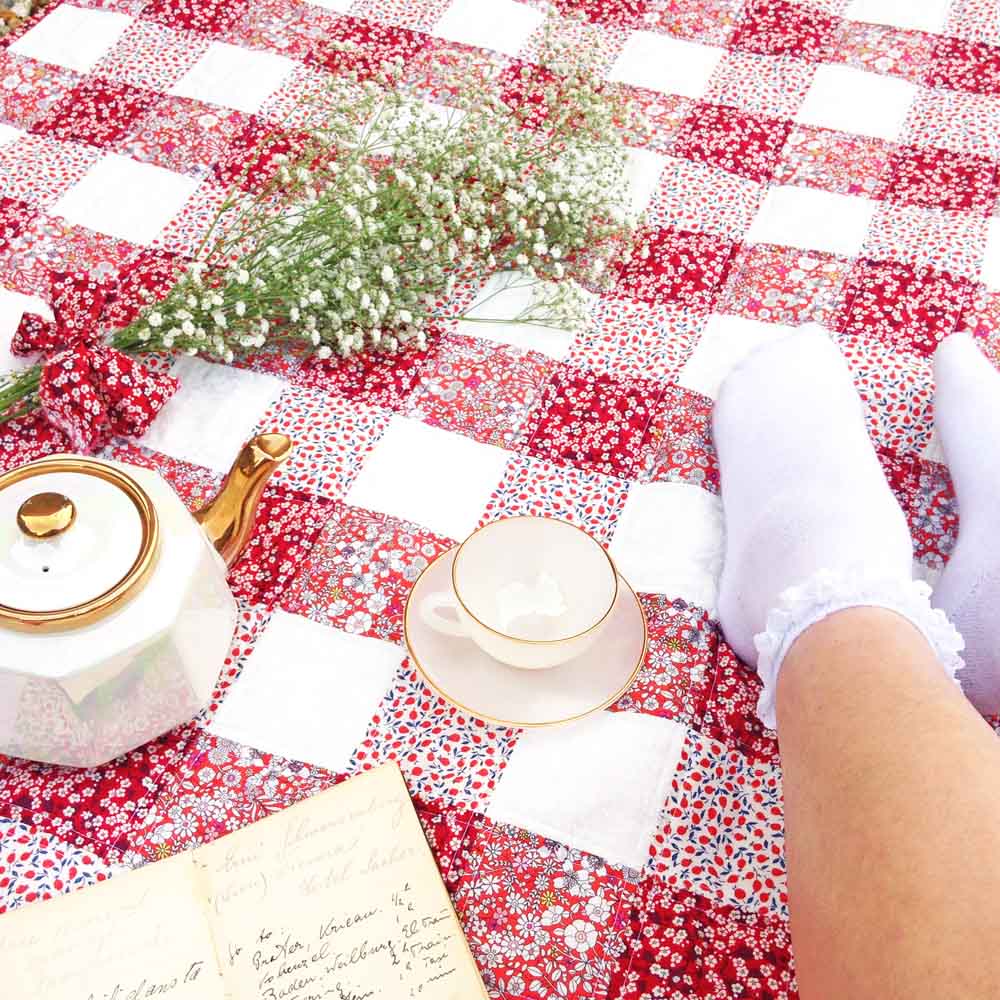 Alice Caroline Pink & Red Gingham Quilt Kit