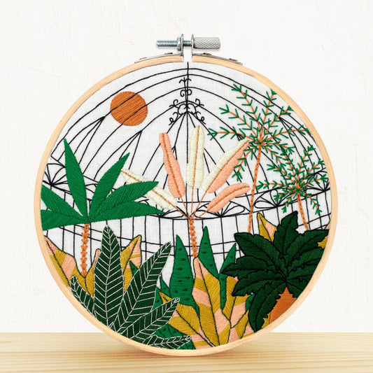 Embroidery and Sage Botanical Greenhouse Garden Embroidery Kit
