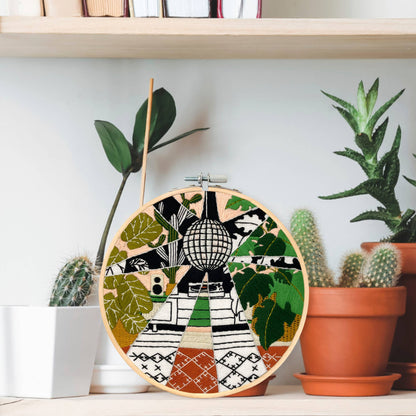 Embroidery and Sage Disco Plants Embroidery Kit