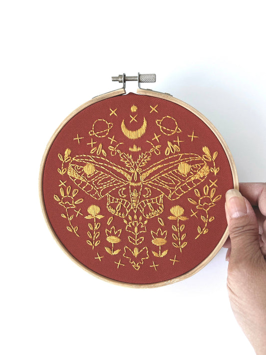 Rikrack Golden Moth Embroidery Kit