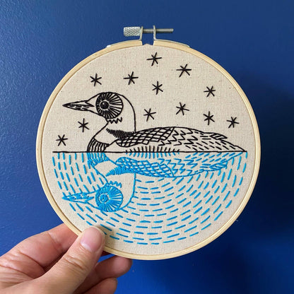 Hook, Line & Tinker Loon Complete Embroidery Kit