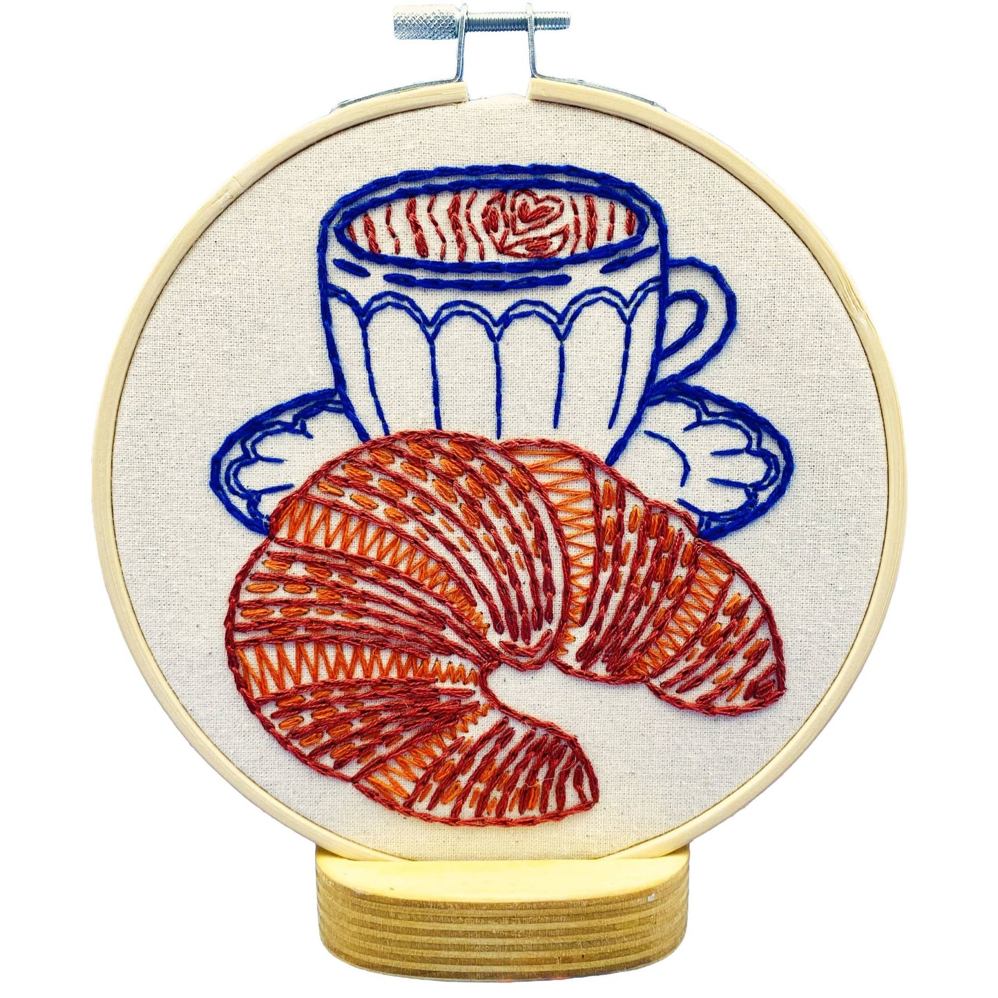 Hook, Line & Tinker Croissant Complete Embroidery Kit