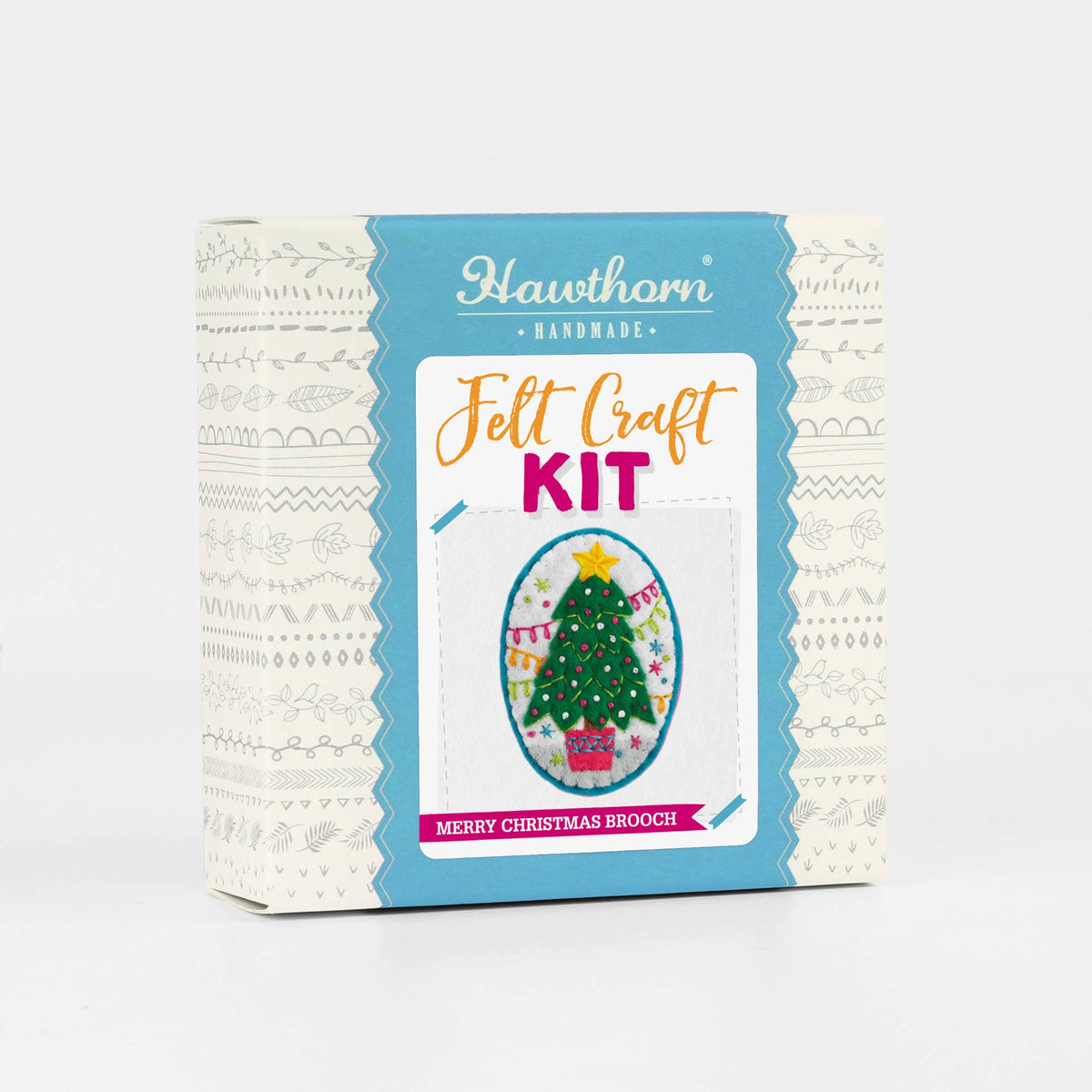 Hawthorn Handmade Merry Christmas Felt Craft Brooch Kit