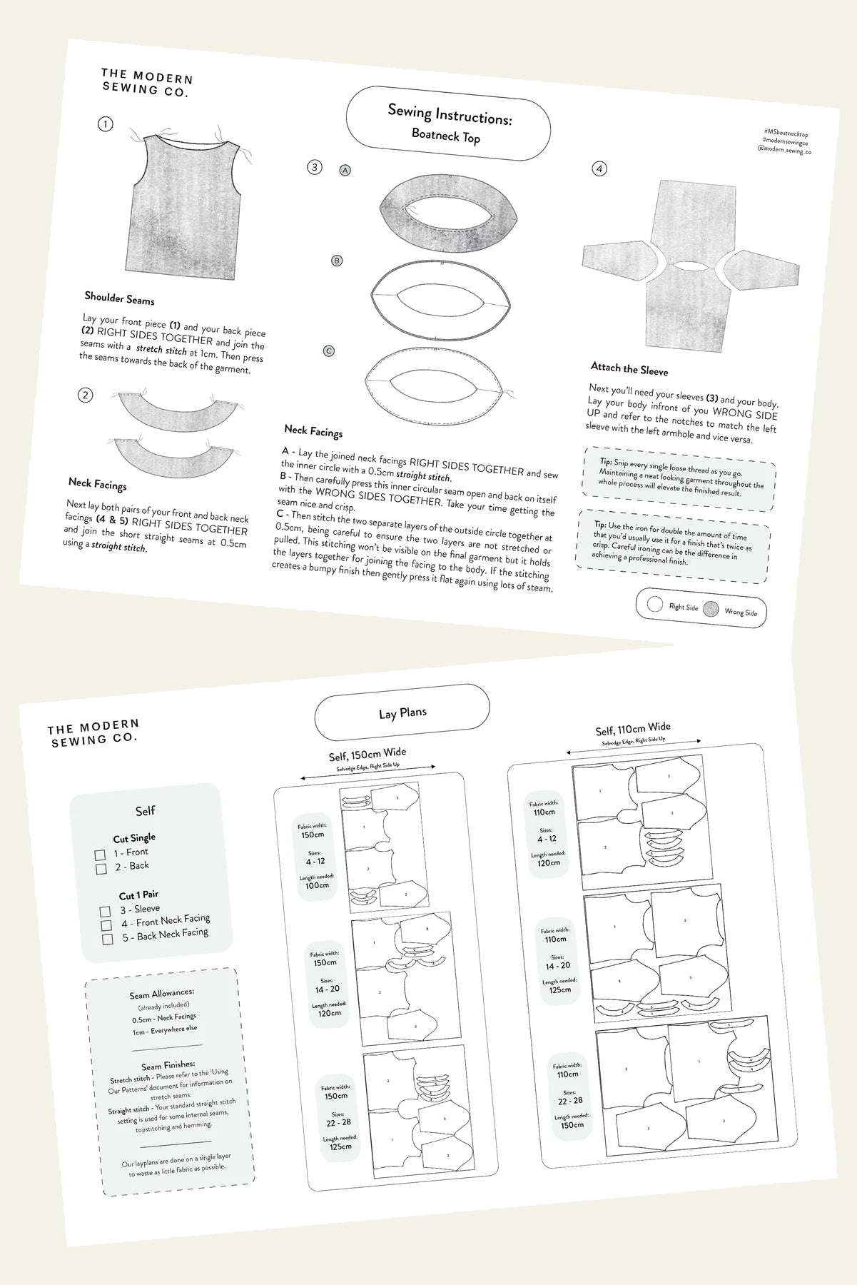 The Modern Sewing Co Boatneck Top PDF Pattern