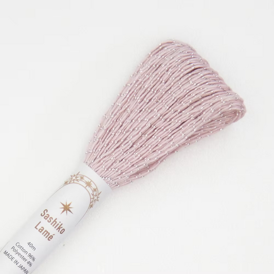 Olympus Sashiko Lame Thread (Soft Pink)