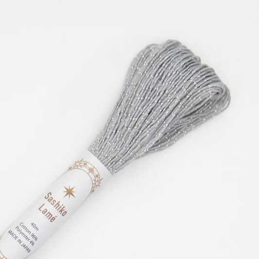 Olympus Sashiko Lame Thread (Soft Grey)