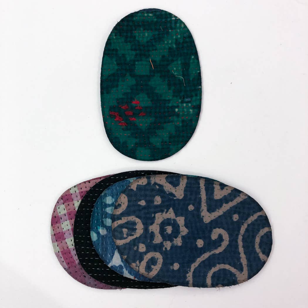 Otto Finn Iron-on Kantha Patches (Cat)