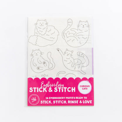 Hawthorn Handmade Curious Cats Stick & Stitch Embroidery Pack