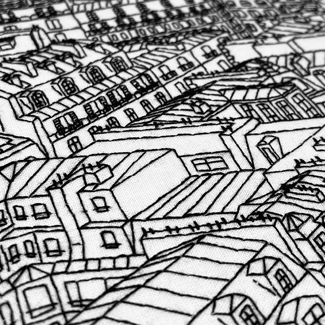 Embroidery and Sage Rooftops of Paris, France Embroidery Kit