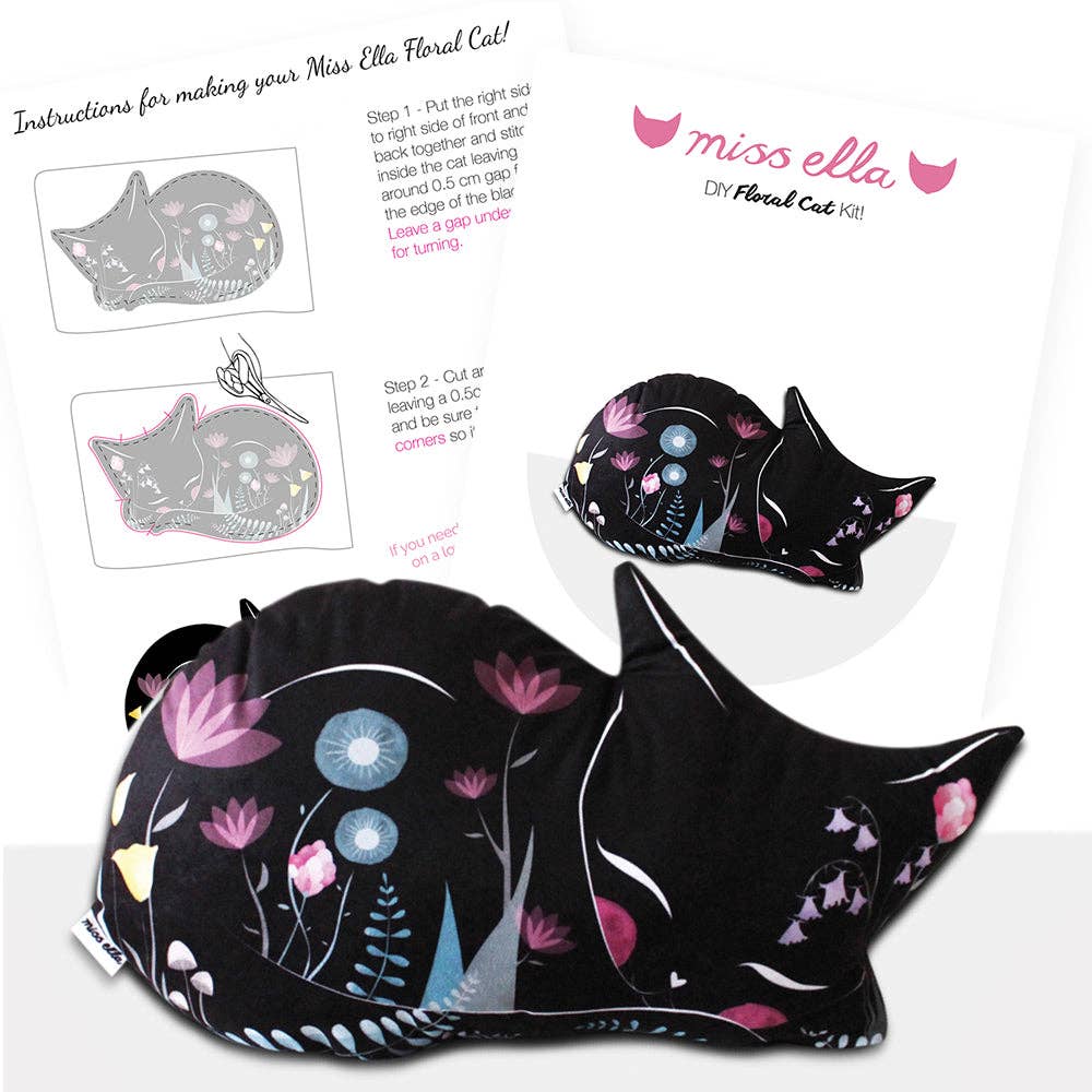 Miss Ella DIY Black Cat Cushion Kit