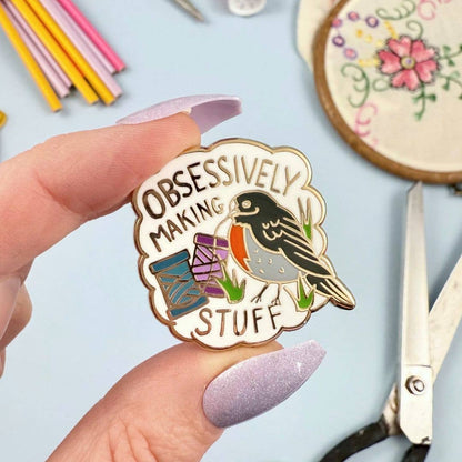 Jubly-Umph 'Obsessively Making Stuff' Lapel Pin