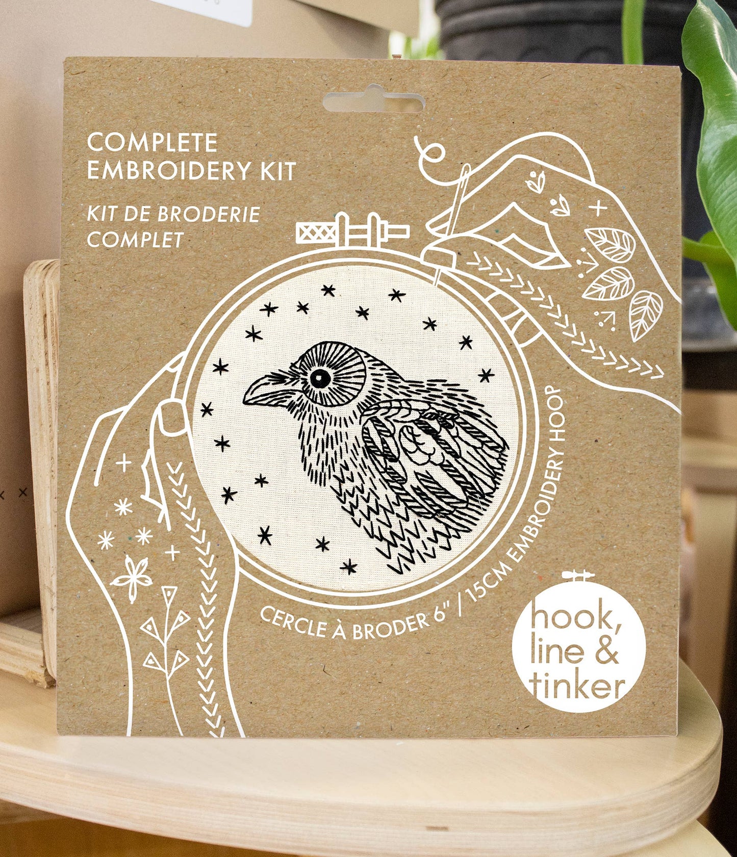 Hook, Line & Tinker Raven Nevermore Complete Embroidery Kit