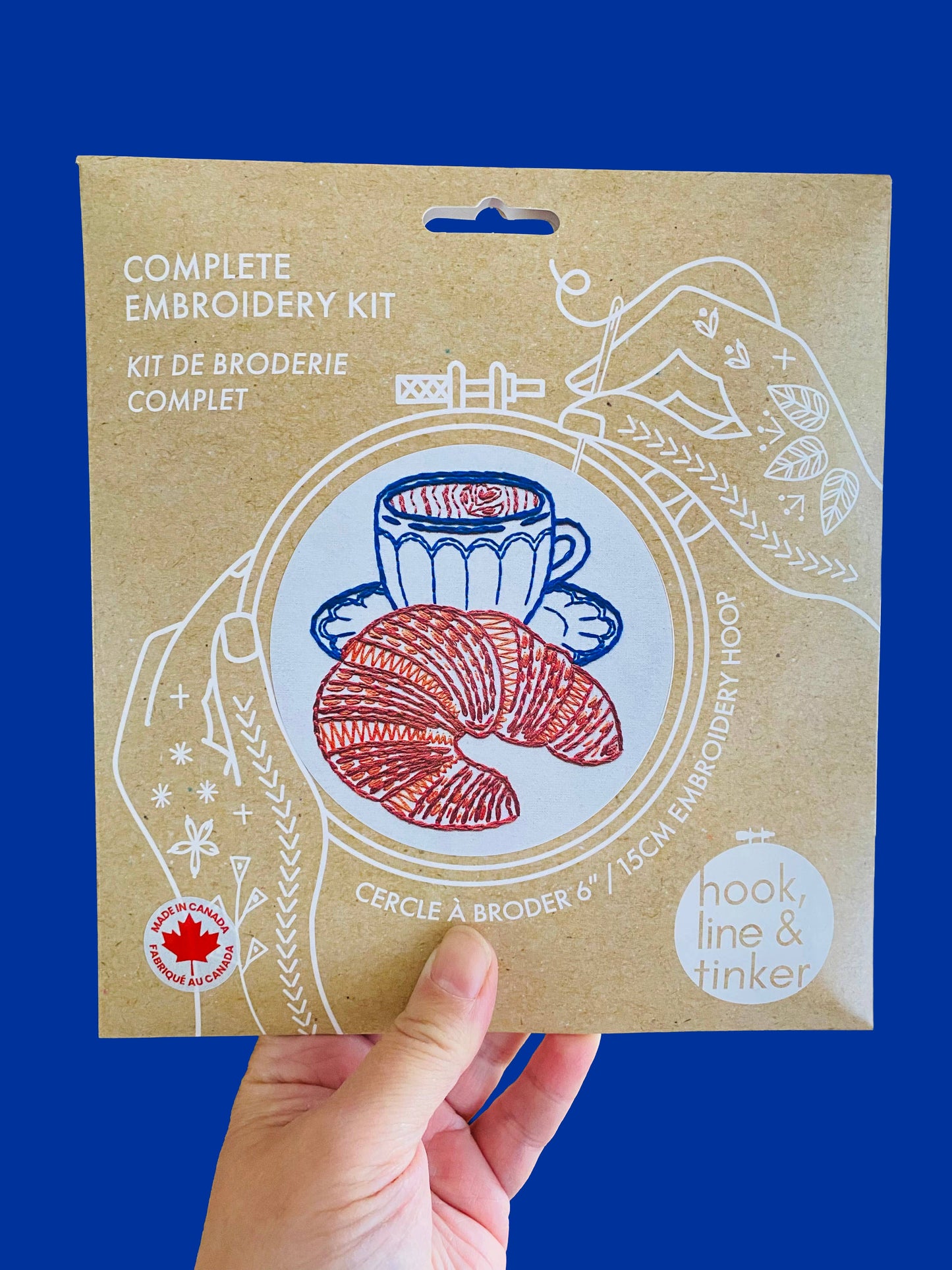 Hook, Line & Tinker Croissant Complete Embroidery Kit