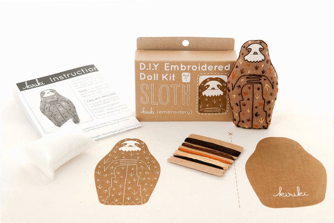Kiriki Press Sloth Embroidery Kit