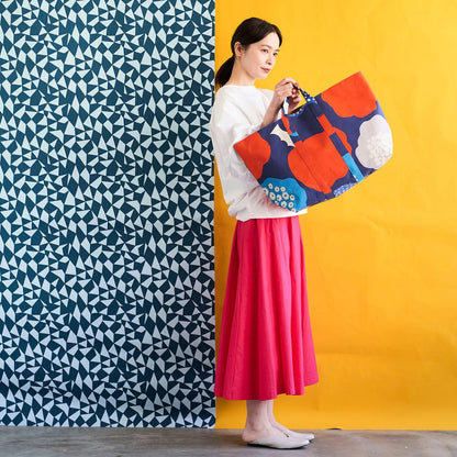 Echino by KOKKA Cloud Flower (Navy) ($64/metre)