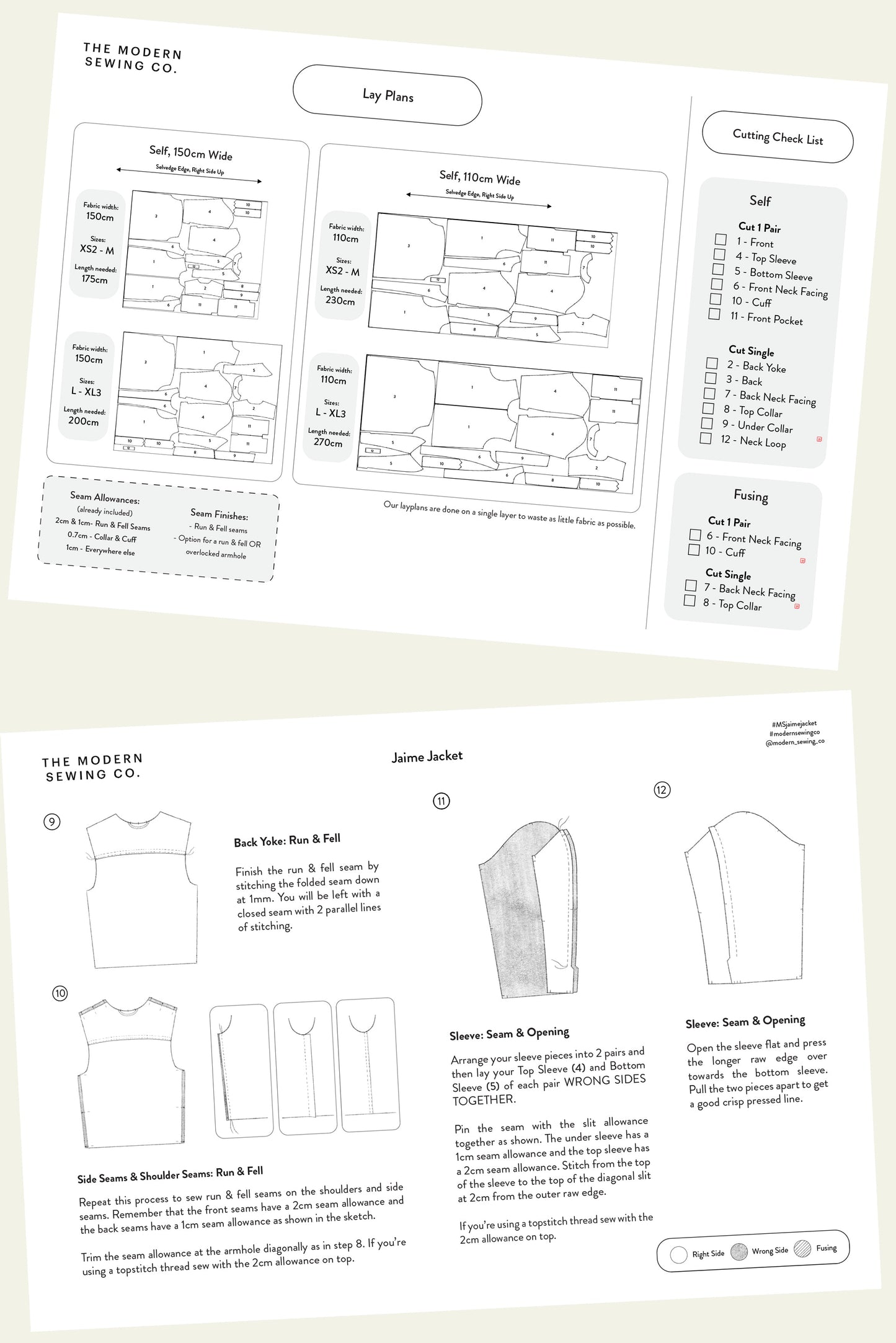 The Modern Sewing Co Jaime Jacket Paper Pattern