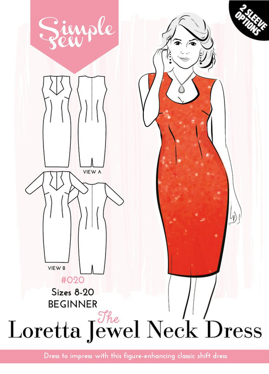Simple Sew Loretta Jewel Neck Dress