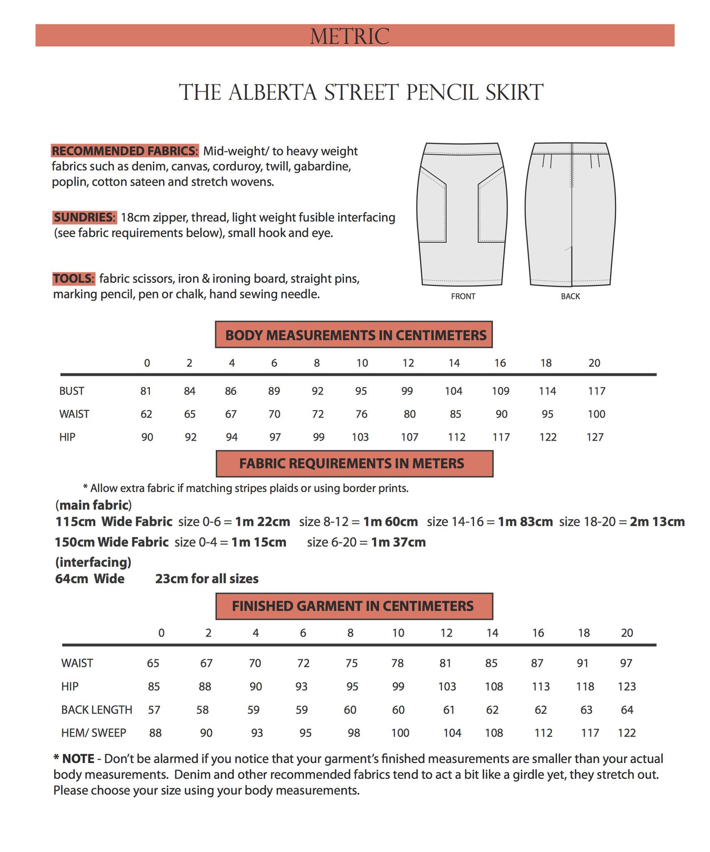 Sew House Seven Alberta Street Pencil Skirt