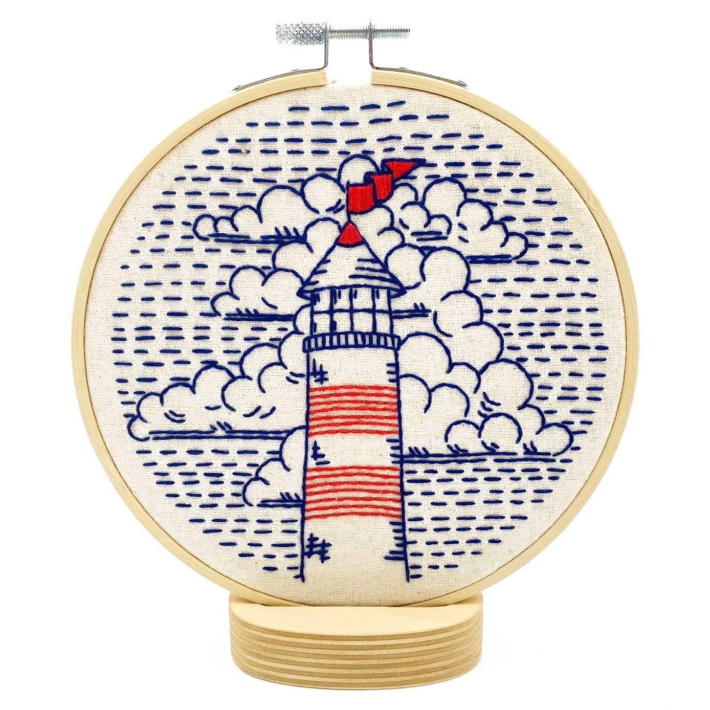 Hook, Line & Tinker Lighthouse Complete Embroidery Kit