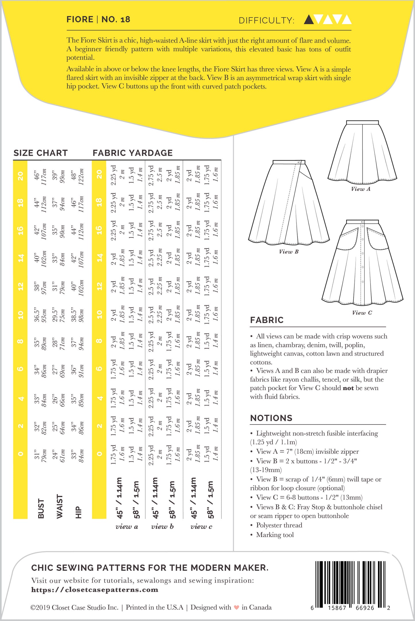 Closet Core Patterns Fiore Skirt