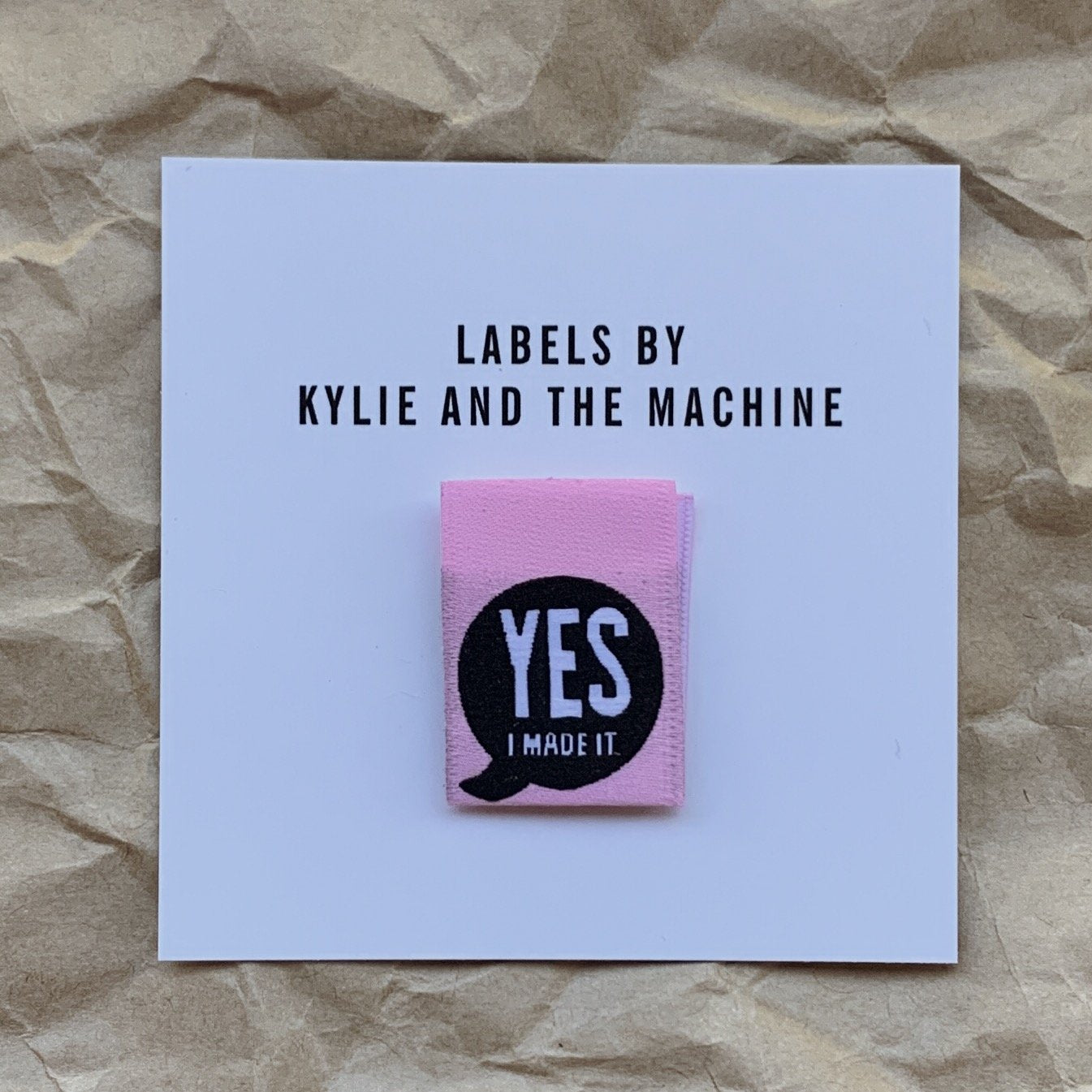 "YES I MADE IT" Woven Labels 8 Pack
