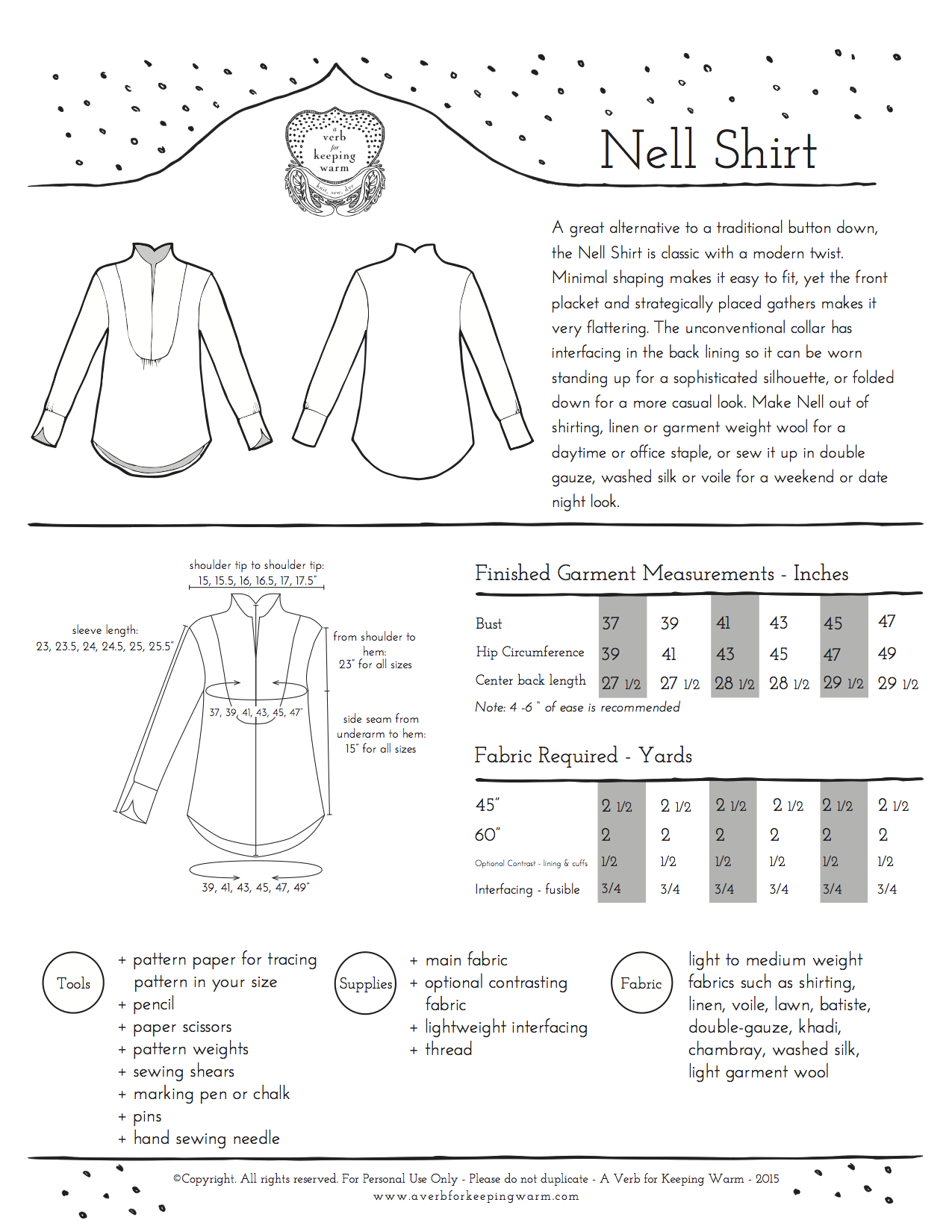 A Verb for Keeping Warm Nell Shirt