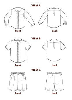 sketchbook shirt + shorts sewing pattern 5 - 12