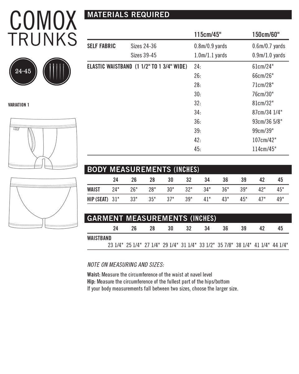 Comox Trunks PDF Sewing Pattern
