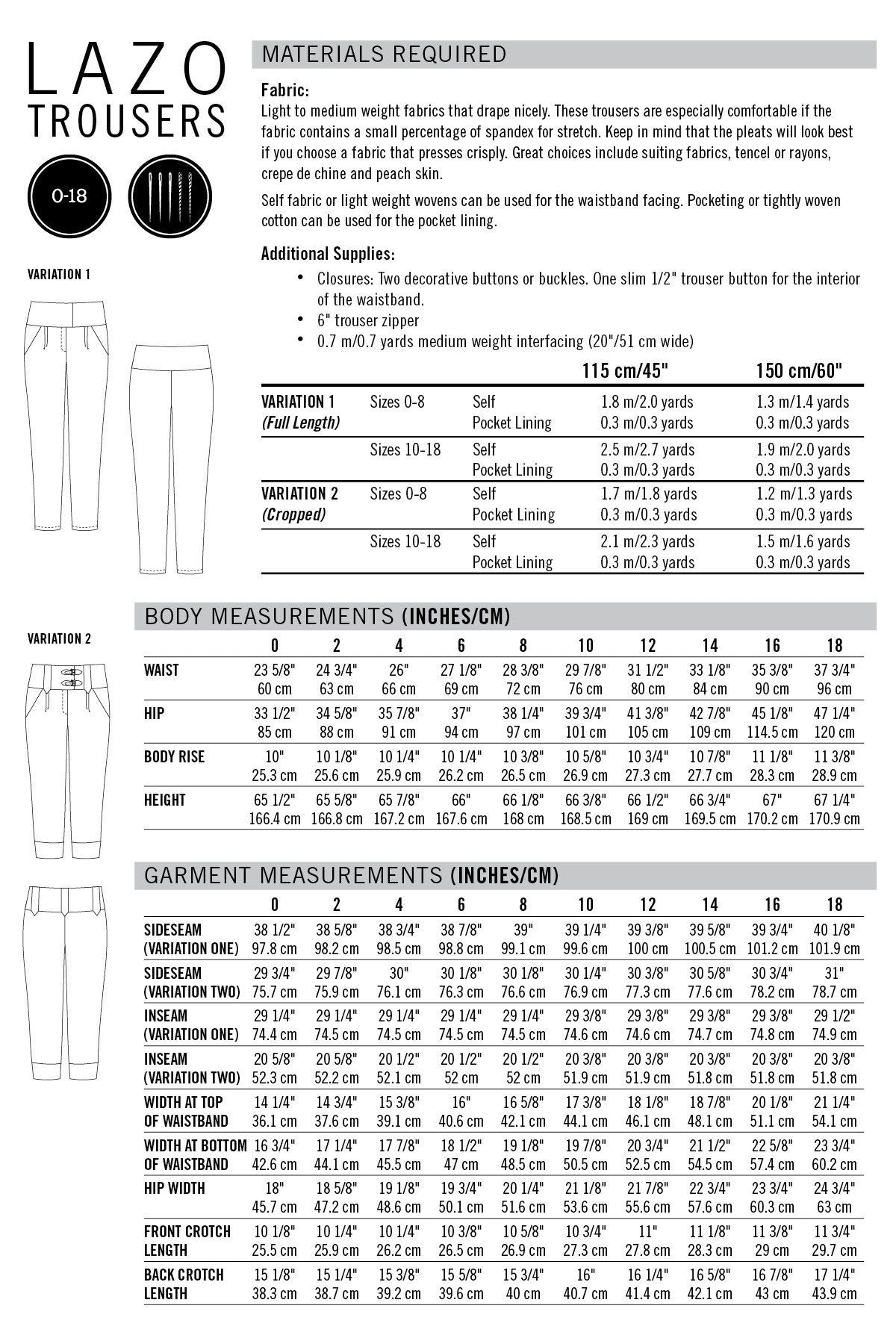Lazo Trousers PDF Sewing Pattern