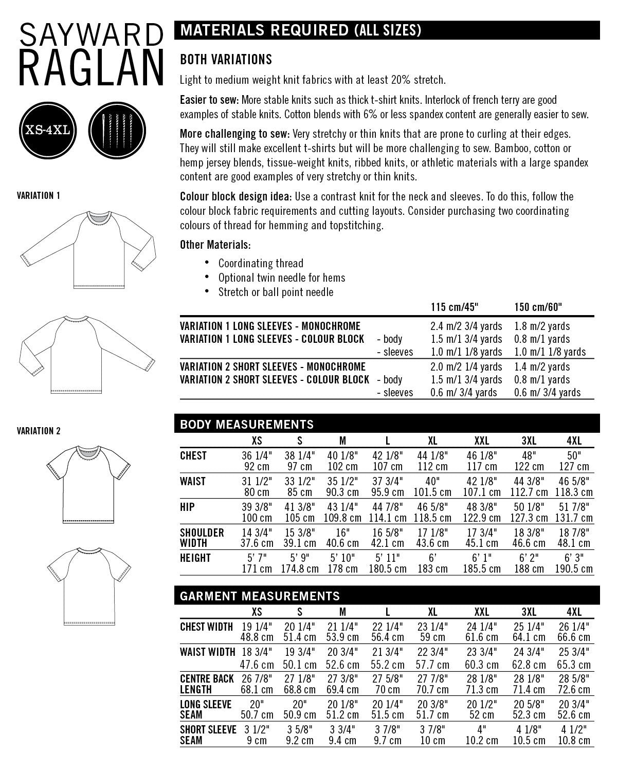 Sayward Raglan PDF Sewing Pattern