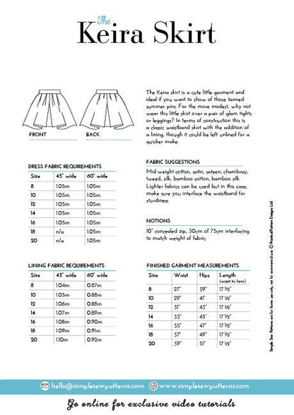 Simple Sew Keira Skirt