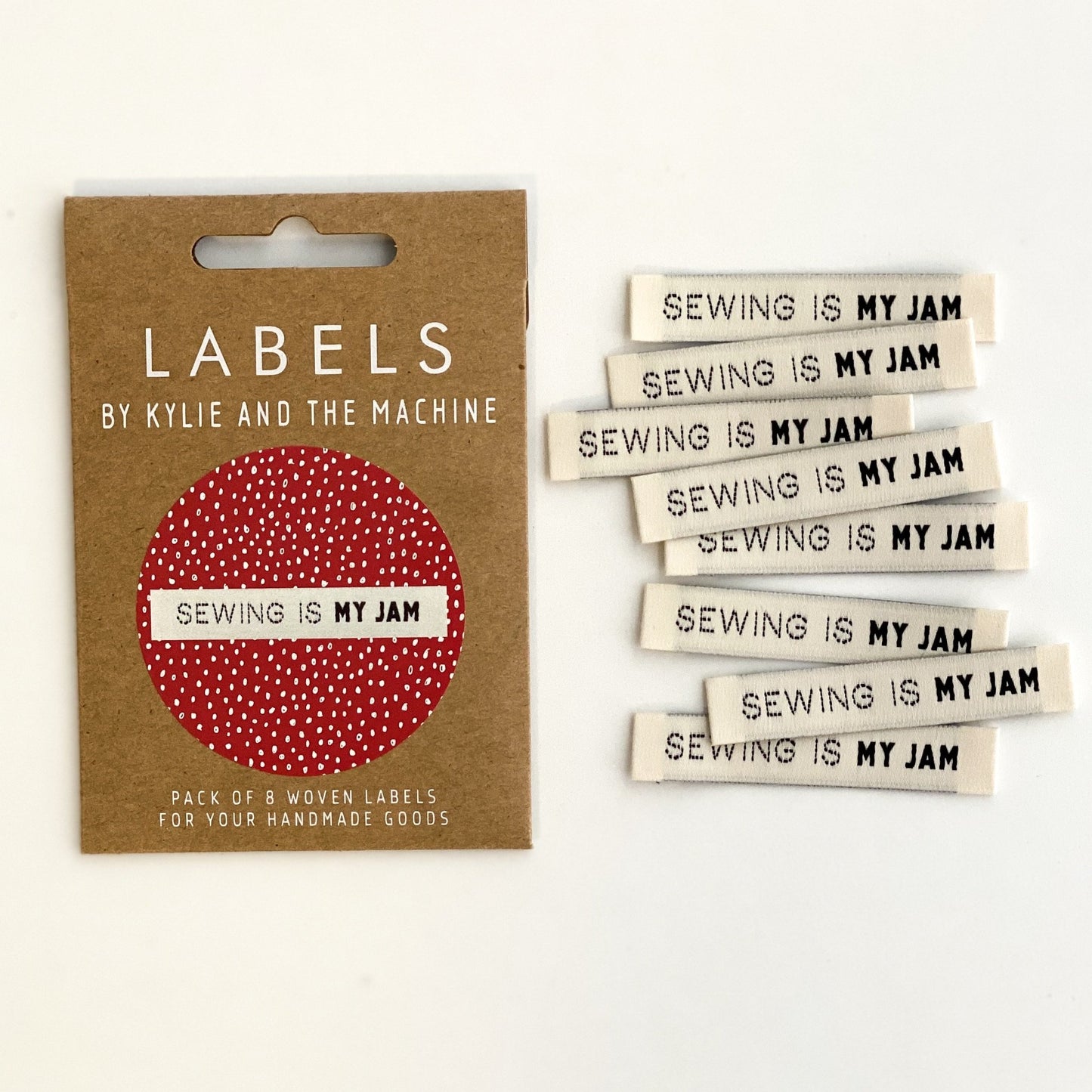 Kylie and the Machine “Sewing Is My Jam" Woven Labels 8 Pack